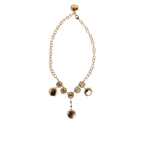 Dolce & Gabbana Gold Crystal Clock Pendant Statement Jewelry Women's Necklace